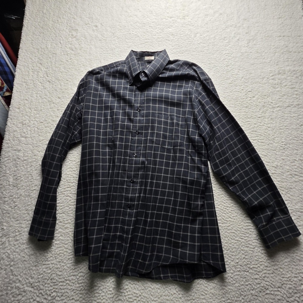 Callaway Shirt Mens Large Gray Windowpane Twill Long Sleeve Button-Up Golf